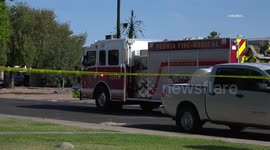 US, Phoenix: Peoria 1 Injured In Fiery Crash Into House