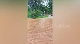 Torrential rain triggers flash floods and road damage in northeastern Thailand