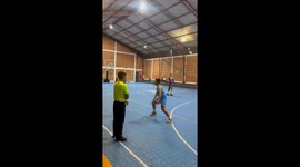 Glass shatters after dunk during basketball game in Cuenca, Ecuador