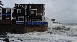 N'oreaster waves crash into Marblehead restaurant as storm continues to batter Massachusetts