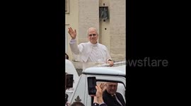 Vatican City: Pope Leo XIV greets people at St. Peter’s Square