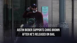 Justin Bieber supports Chris Brown after he's released on bail