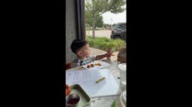 Adorable Kids Play Through Restaurant Window