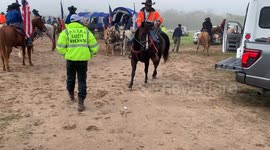 US: The Prairie View Trail rider association safety prepares the flag bearers and lead wagon he 68th annual Prairie View Trail Ride