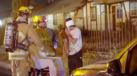 US, Los Angeles: Canoga Park Vehicle Fire Follows Collision With RV