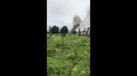 Smoke rises from Thai police helicopter crash as three die