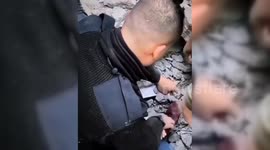 Palestine: Gaza Child Pulled From Rubble After Israeli Strike