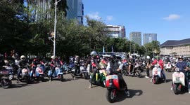 Indonesia: Thousands gather in Jakarta, Indonesia for Vespa festival
