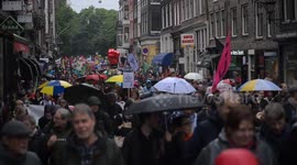Caribbean Netherlands: Pro-Palestine protesters rally in Amsterdam against government's support for Israel