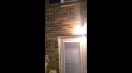 Man discovers light outside basement door eerily turning on and off by itself