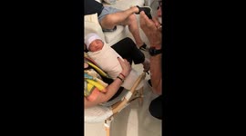 Newborn smiles recognizing grandad’s harmonica at just six days old- captured over 11 million views