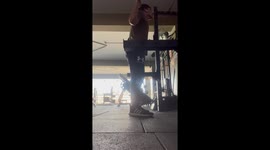 Gym workout mishap as barbell falls on a man in Lima, Peru