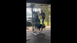 Daughter and father sparring goes wrong