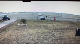 Violent microburst flips planes at San Marcos Airport, Texas