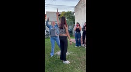 Gender reveal celebration ends in joyful fall after pink smoke surprise in Buenos Aires, Argentina