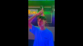 Girls face instant regret after putting too much trust in friend's bottle-balancing chops