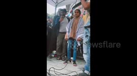 France: 11-year-old Asmaa, who left Gaza a few days ago, sings a message of resilience during a pro-Palestine protest in Paris, France