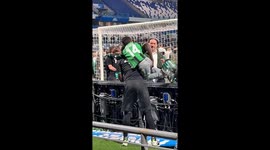 Football Fan Falls Into Moat Surrounding Pitch