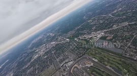 US: US Army Parachute Teams Stun Crowds With Daring Jump At Indy 500 Pre Race Event