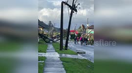 Chile: Rare Tornado Slams Puerto Varas Causing Widespread Destruction And Uprooting Power Poles