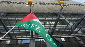 US: Pro-Palestinian protest held outside New York Times building