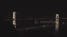 US: George Washington Bridge illuminated on Memorial Day
