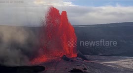 Kilauea Volcano sends lava shooting 300m high in Hawaii
