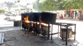 The Palestine Red Crescent Society is providing daily hot meals to around 3,000 people in the central governorate
