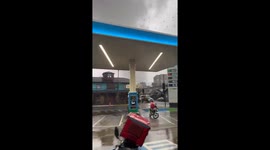 Chile tornado causes carnage as drivers shelter in petrol station