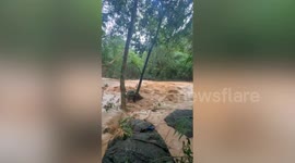 Third wave of flash floods submerges roads in northeast Thailand