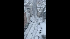 Madrid’s Gran Vía Street Completely Covered in Snow During Historic Storm Filomena