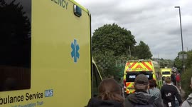 Mutiple ambulance crews and air ambulance respond to injured Cheese Rolling competitors