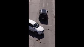 Civilian Fixes Hole in the Road