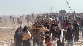 Stampede breaks out at aid distribution point in Gaza