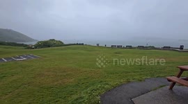 Storms, wind, and rain hit plymouth sound on the 2nd day of school holidays