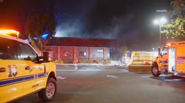 US, Los Angeles: Westlake Village Fire Damages Zinque French Restaurant