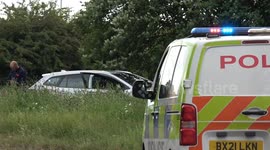 Taxi driver dies after suspected medical episode, as car crashes into sign and roundabout in Solihull
