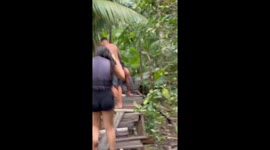Two friends take a tumble in hilarious viral wipeout filmed in Brazil