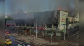 Fire ravages office building in Korolev, Russia