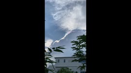 Rare rainbow-like light appears above clouds in Malang, Indonesia