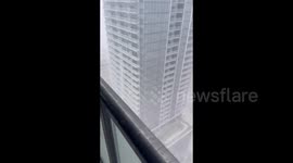 US: Low visibility caused by storm in downtown Austin