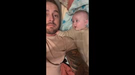 Joy of imitation: Baby girl matches dad's noises and becomes a little beatboxer