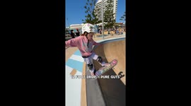 Fearless skater conquers her fear and nails a 12-foot bowl drop with ease
