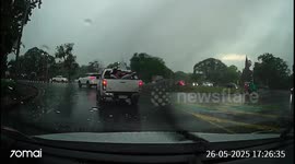 Lightning bolt strikes roof of Buddhist temple
