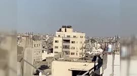 Israeli Airstrike Hits A Residantial Tower in Northern Gaza