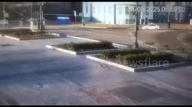 BMW somersaults into Lenin Square in Khabarovsk, Russia