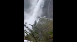 Magical Yet Perilous: Monsoon Transforms Mawsynram Road Into Roaring Waterfall
