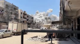 Israeli airstrike captured while hitting residential area in Gaza Strip