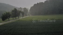 Heavy thunder showers in the Coburg region of Bavaria as the month of June begins