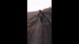 Ukrainian soldiers walk through FPV drone fiber webs in Pokrovsk, Ukraine